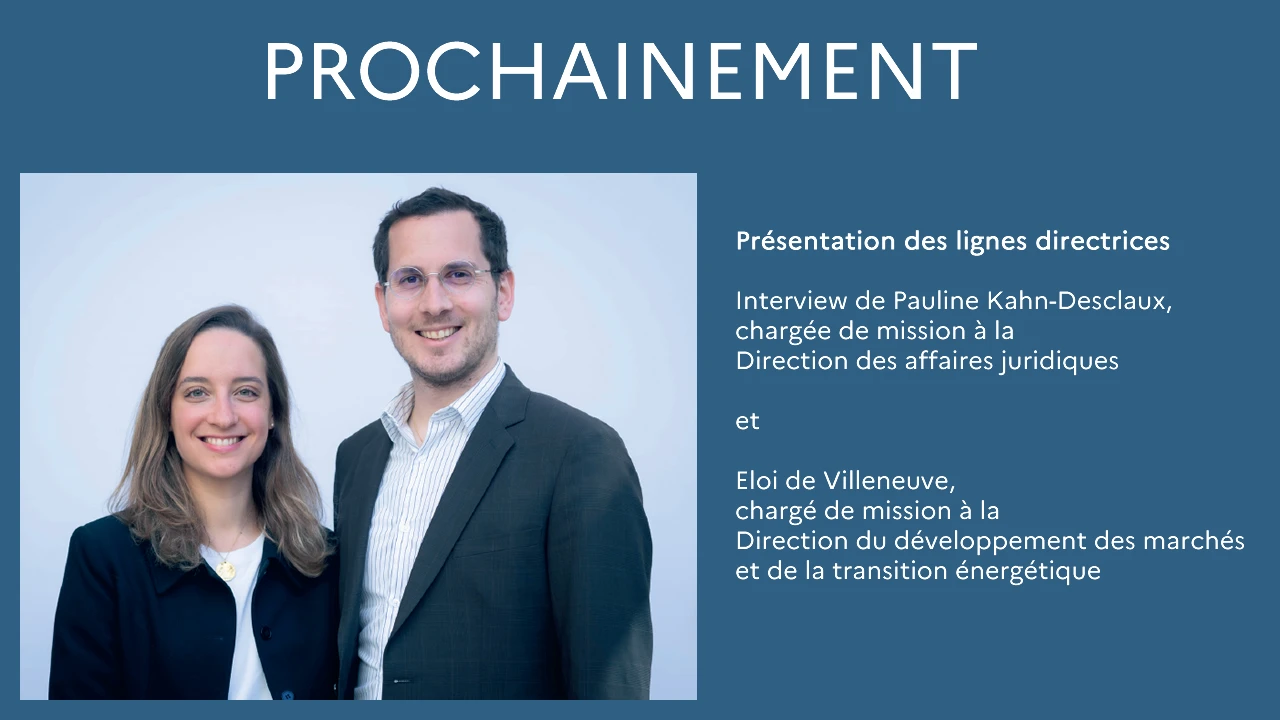 Prochainement : présentation des lignes directrices